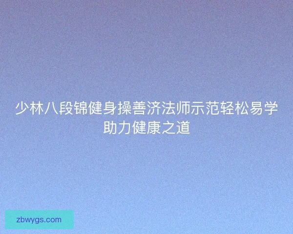 少林八段锦健身操善济法师示范轻松易学助力健康之道